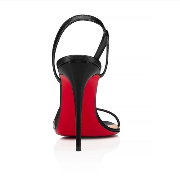 Christian Louboutin Heels - Rosalie Sandals - Leather & PVC Black - Picture 4 of 12